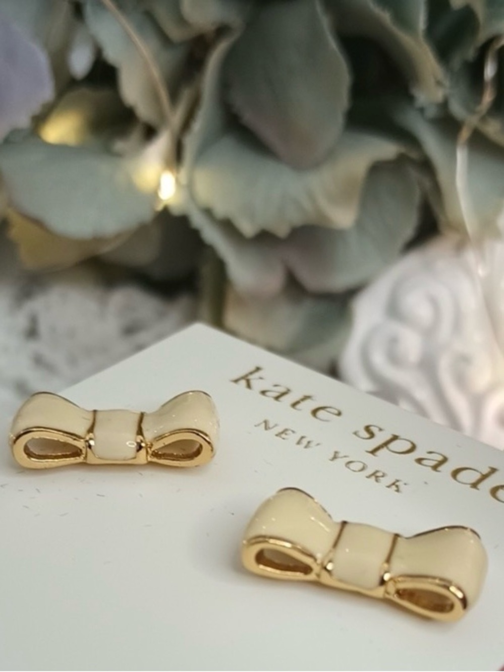 Kate Spade New York Cream Bow Stud Earrings